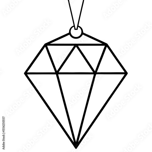 Sleek Diamond Outline Design