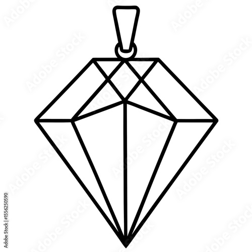 Sleek Diamond Outline Design