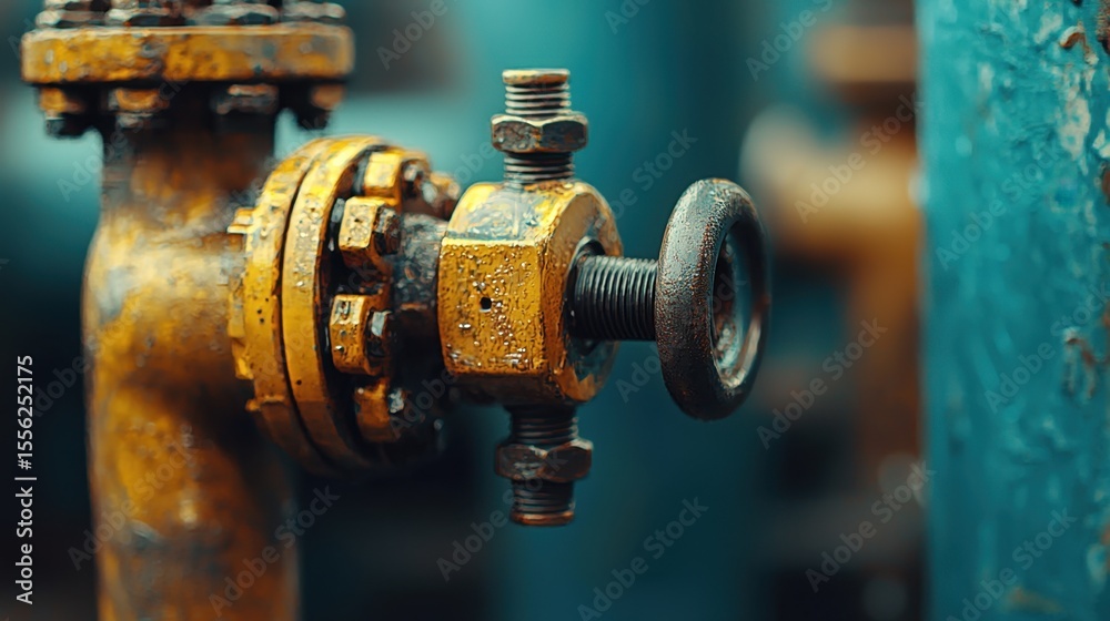 Close up of a rusty industrial valve on a pipe. Detail of old metal plumbing for energy and utility concept. Grungy texture for background. Close up of a rusty industrial valve on a pipe. Detail of old metal plumbing for energy and utility concept. Grungy texture for background.