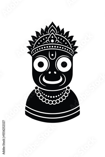 vector illustration of Silhouette art of Lord Jagannath 