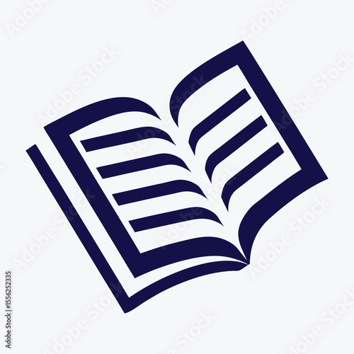 Open book with dark blue pages and cover reading knowledge