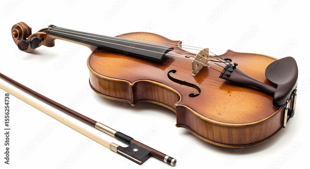 Fototapeta premium Vintage Violin: A Classic String Instrument Close-Up