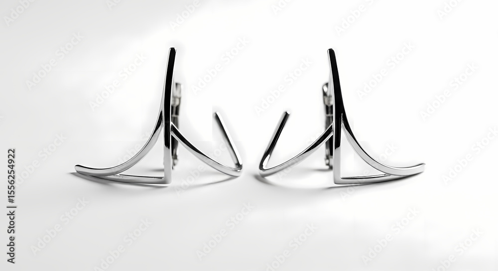 Fototapeta premium Detailed Close-Up: Pair of Symmetrical Metal Objects