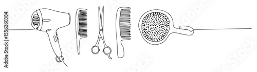 hairdressing equipment set with brush and combs