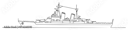 warship military battleship side view