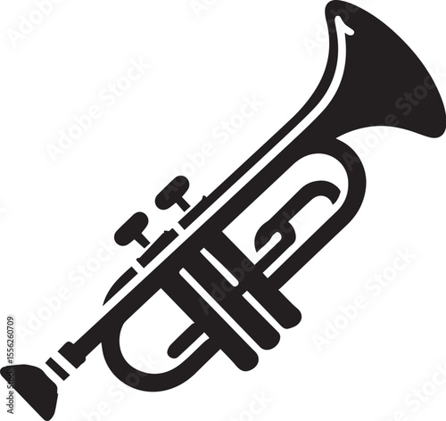 black and white vector of trumpet