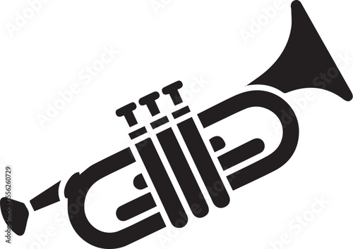 black and white vector of trumpet