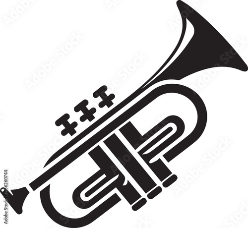 black and white vector of trumpet