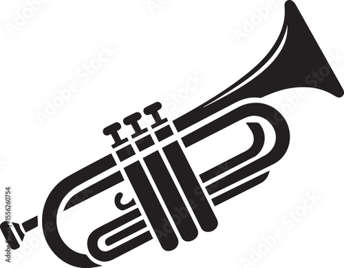 black and white vector of trumpet