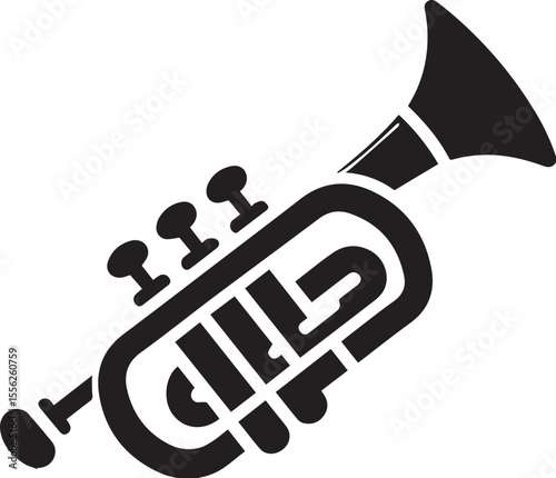 black and white vector of trumpet