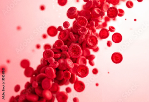 red blood cells flowing