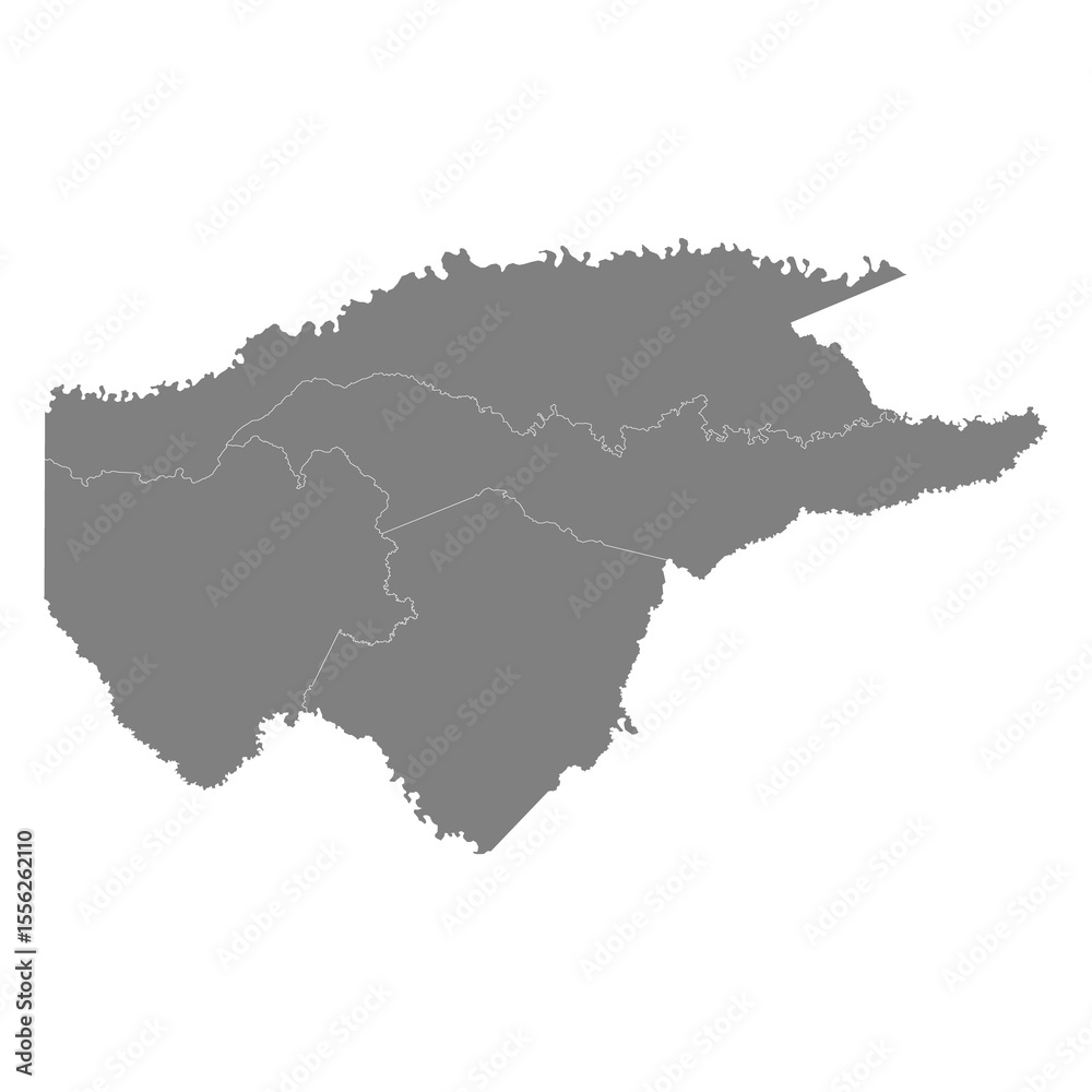 Fototapeta premium High Quality map of Guaviare is a state of Colombia, with borders of the districts