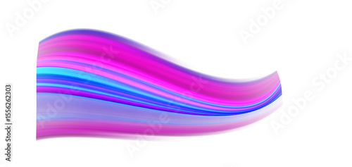 Abstract vibrant pink and blue wave, dynamic energy, digital art, modern design, futuristic style, isolated on black background.