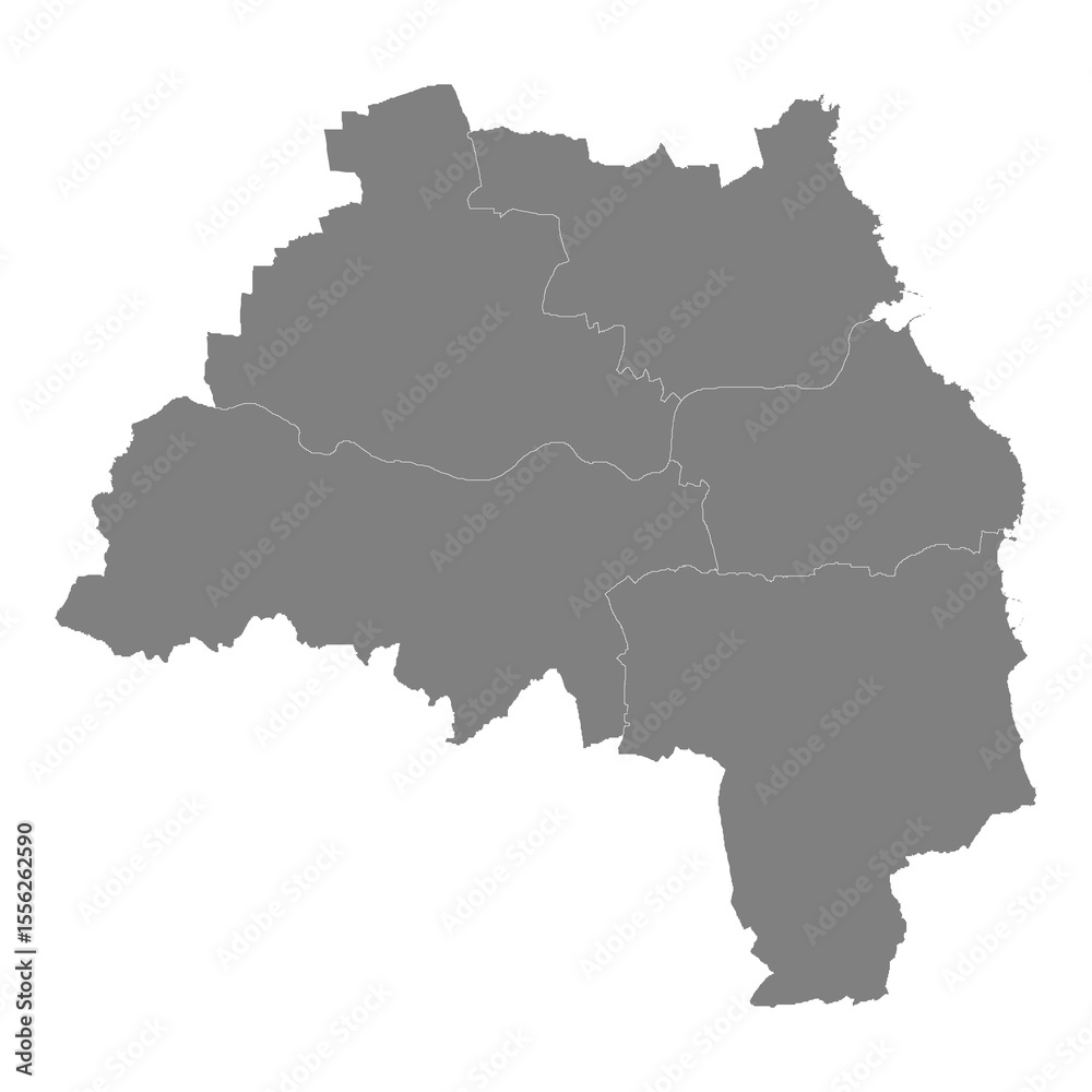 High Quality map of Tyne and Wear is a county of England, with borders of the districts High Quality map of Tyne and Wear is a county of England, with borders of the districts