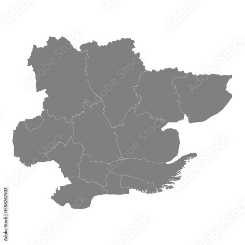 High Quality map of Essex is a county of England, with borders of the districts