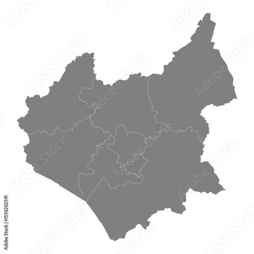 High Quality map of Leicestershire is a county of England, with borders of the districts