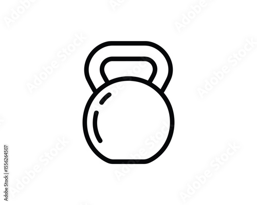 A simple black and white line drawing of a kettlebell weight