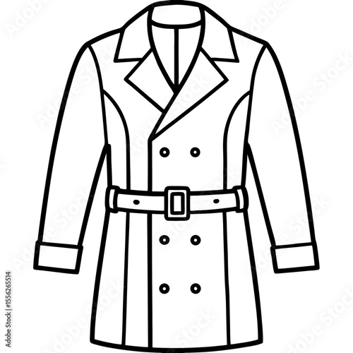 Classic Trench Coat Vector Illustration