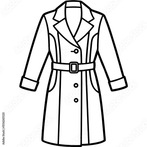 Classic Trench Coat Vector Illustration
