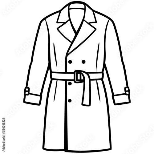 Classic Trench Coat Vector Illustration