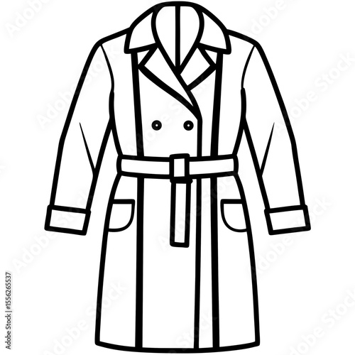 Classic Trench Coat Vector Illustration