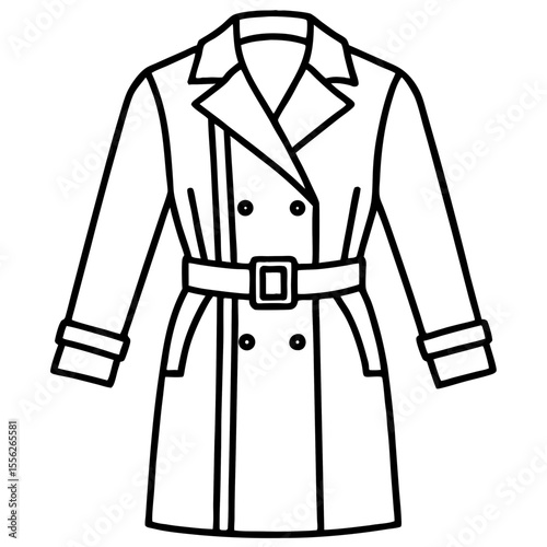 Classic Trench Coat Vector Illustration