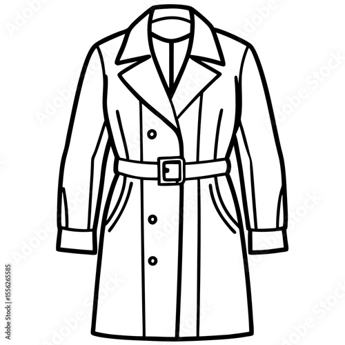 Classic Trench Coat Vector Illustration