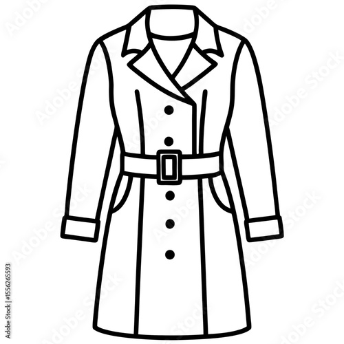 Classic Trench Coat Vector Illustration