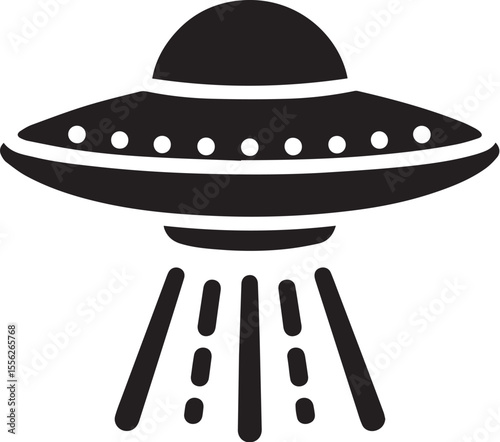UFO space ship black vector