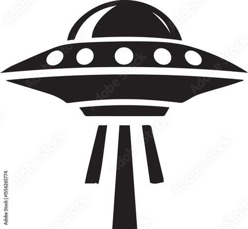 UFO space ship black vector