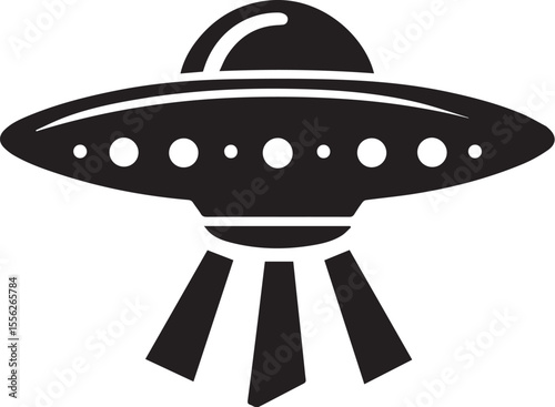 UFO space ship black vector