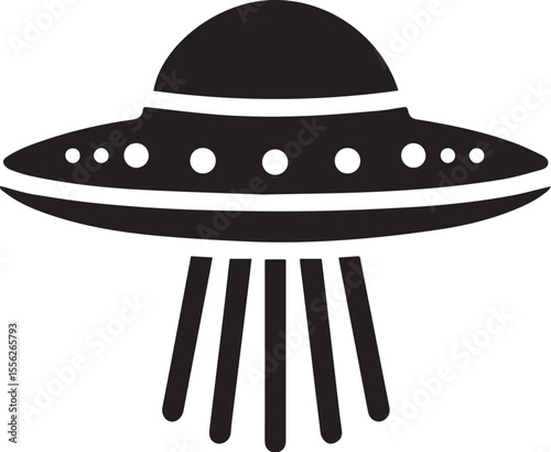 UFO space ship black vector