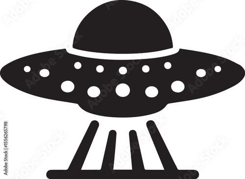 UFO space ship black vector