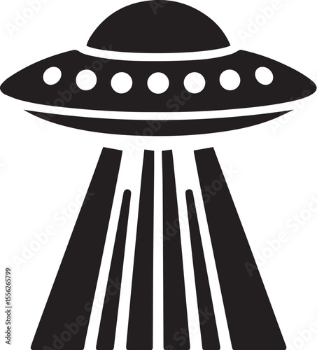 UFO space ship black vector