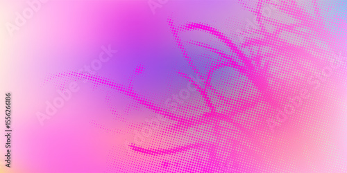 Pink orange polka dots gradient halftone background. Pop art cartoon dot texture with comic graphic design, Horizontal abstract pattern wall for cover digital technology