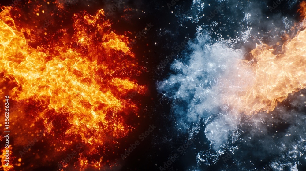 Fototapeta premium Fire and ice abstract design