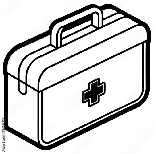 Flat First Aid Box Vector