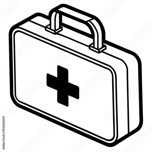 Flat First Aid Box Vector