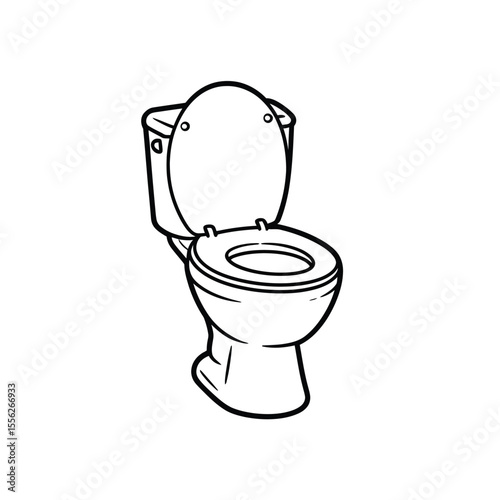 A simple black and white line drawing of a standard toilet
