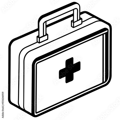 Flat First Aid Box Vector