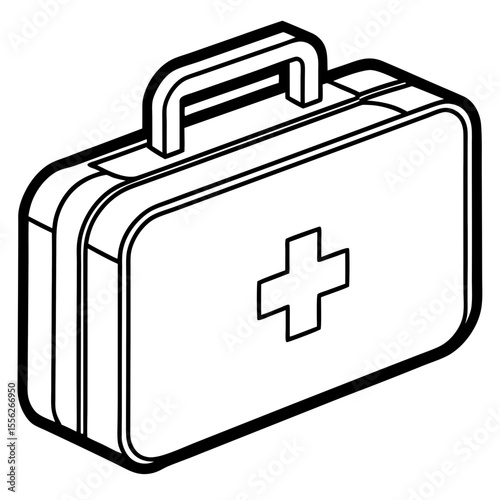 Flat First Aid Box Vector