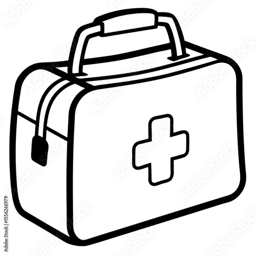 Flat First Aid Box Vector