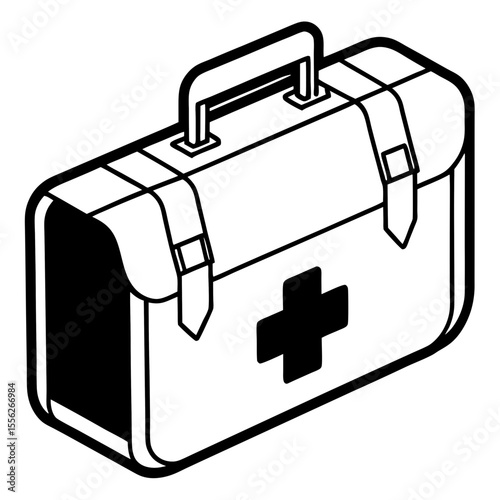 Flat First Aid Box Vector