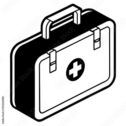Flat First Aid Box Vector