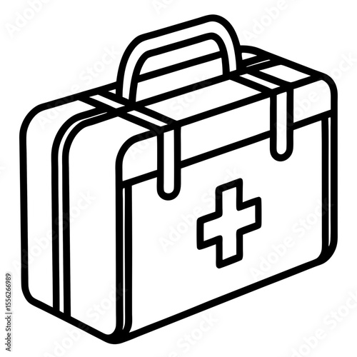 Flat First Aid Box Vector