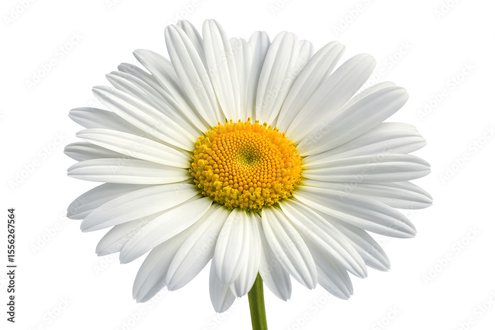 Naklejka premium Pure White Chamomile Flower Close-up Photography of Delicate Petals and Golden Center