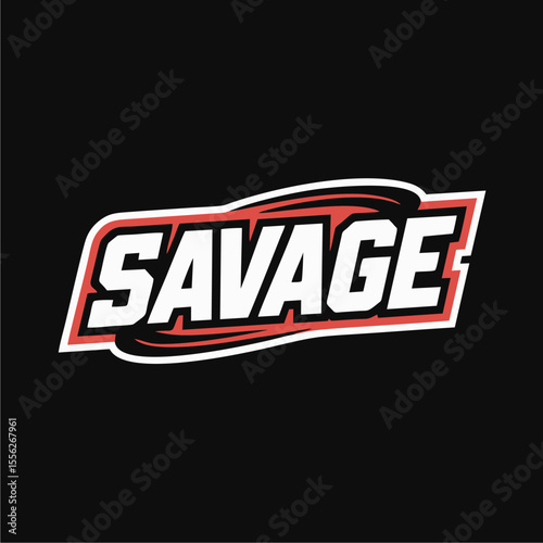 "SAVAGE" text logo with a red and white outline, set against a solid black background.