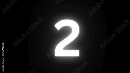 counting 5 to 1, best for youtube video intro, white neon numbers in black background