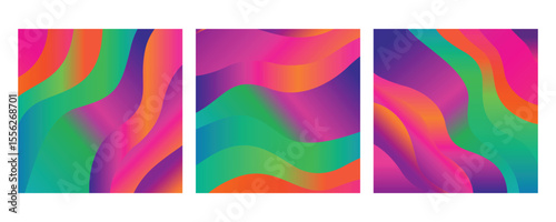 Colorful Abstract Gradient Background Design - Vibrant Flowing Waves