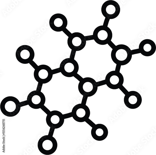 Atomic network icon for science and chemical 